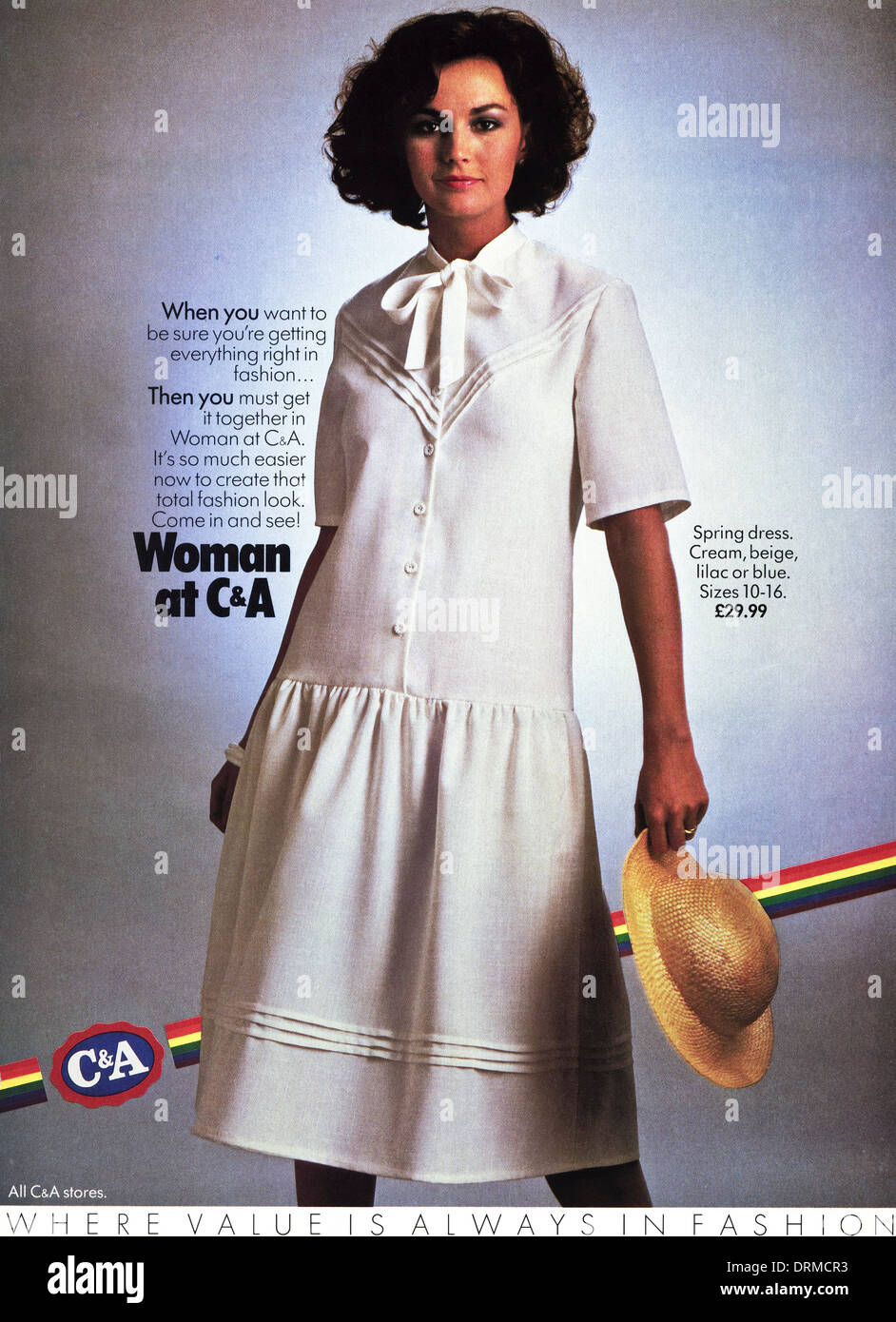 1980s fashion magazine advertisement advertising WOMAN AT C&A, advert circa 1983 Stock Photo