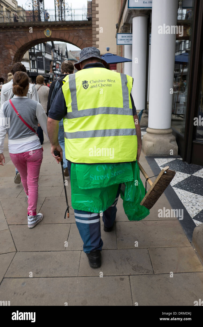 Council street sweeper cleaner Chester Cheshire UK Stock Photo