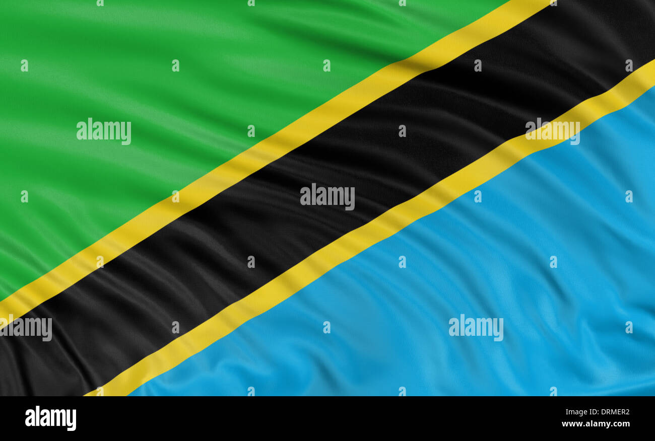 3D Tanzania flag Stock Photo - Alamy
