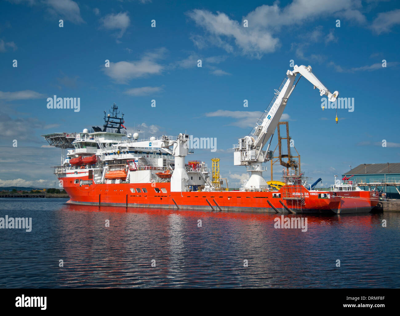 Technip oil industries ship 'Wellservicer' moored in port at Leith docks Edinburgh, Scotland  SCO 9292. Stock Photo