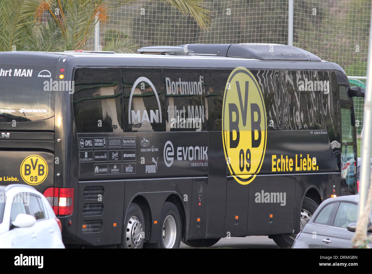 Borussia Dortmund have a light training session at La Manga Club on 9 January 2014. Photo by Tony Henshaw/La Manga Photos Stock Photo