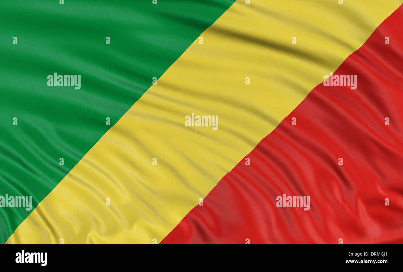 3D flag Republic of the Congo Stock Photo - Alamy