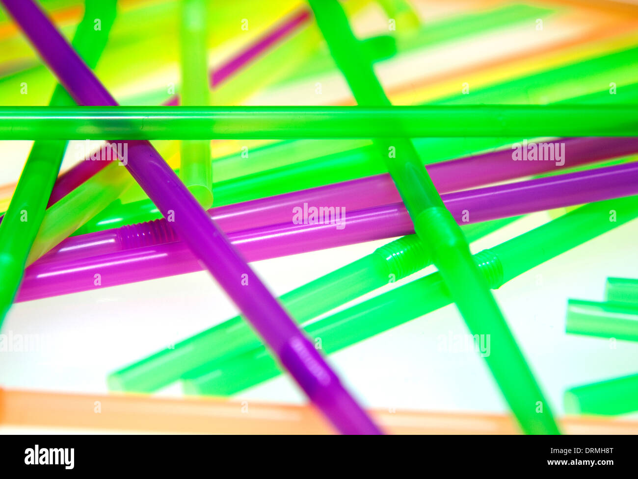 Coloured plastic drinking straws, London Stock Photo Alamy