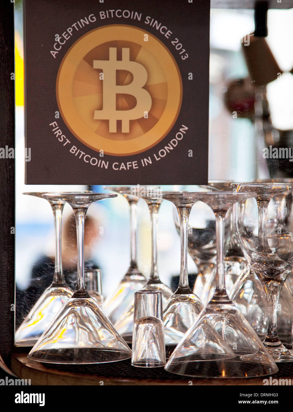 The Old Shoreditch Station is the first Bitcoin cafe in London Stock Photo