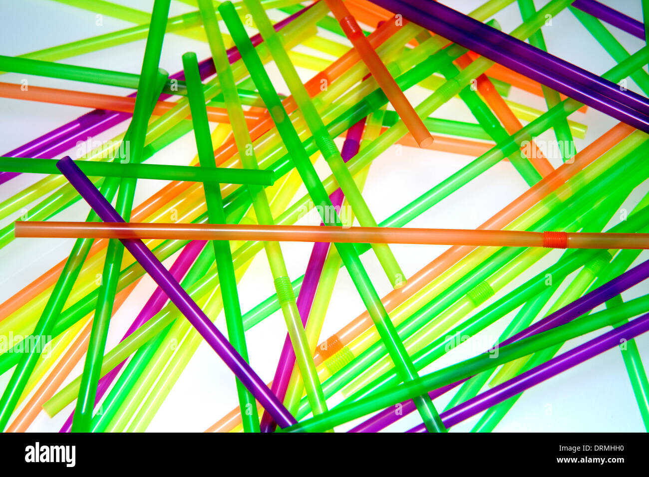 Coloured plastic drinking straws, London Stock Photo Alamy