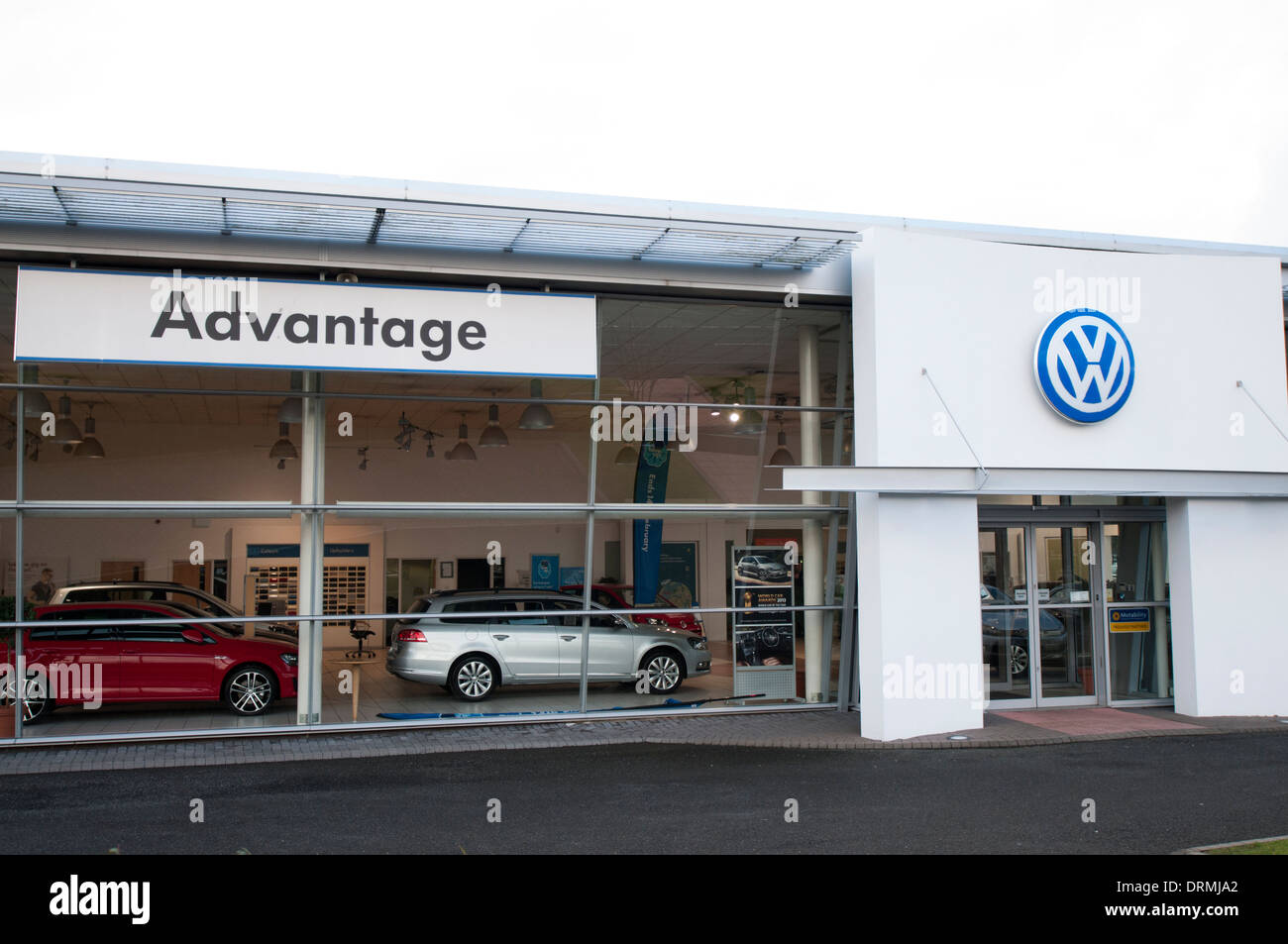 Volkswagen showroom front for the Stirling dealership. Stock Photo