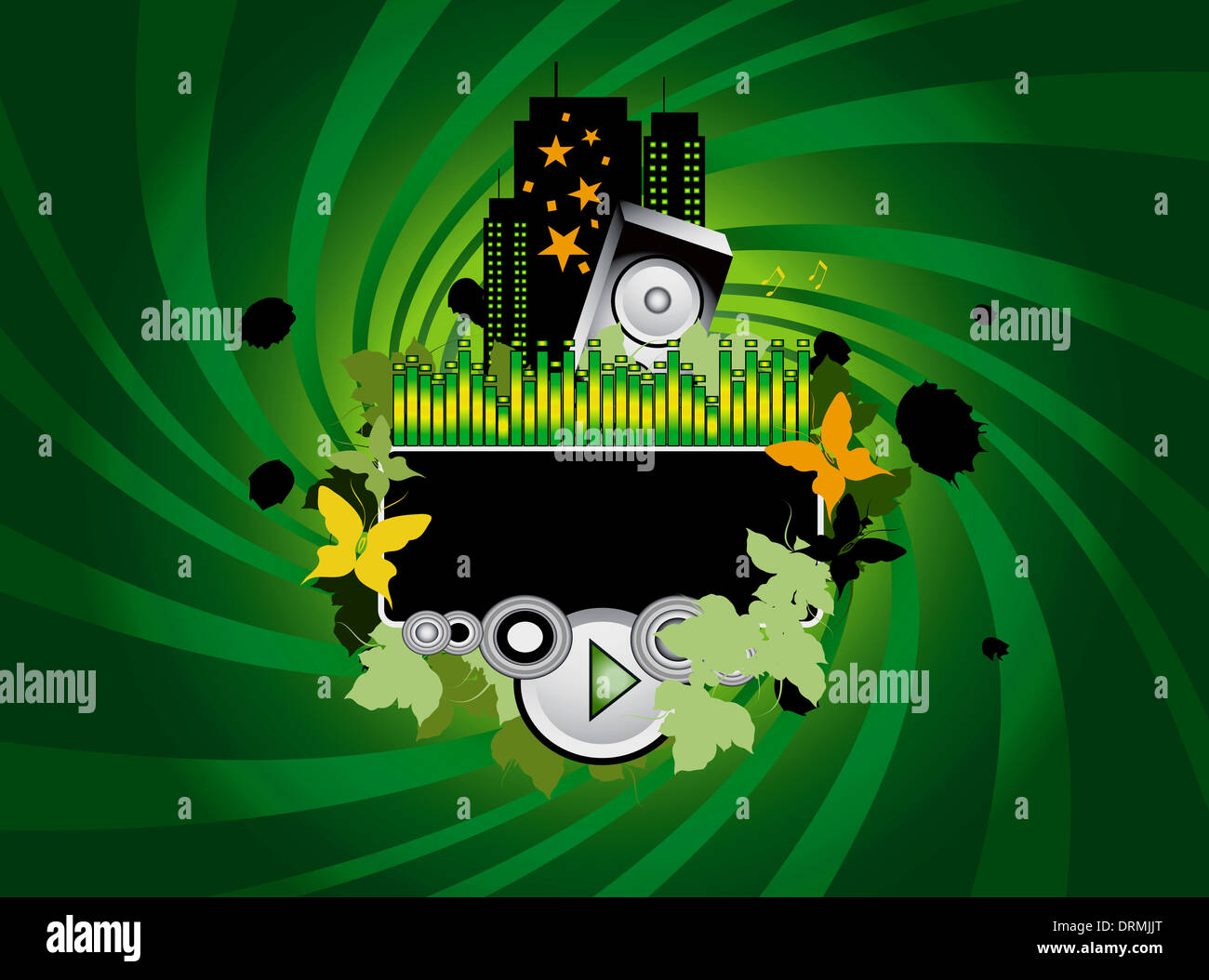 Green Music Background Stock Photo Alamy