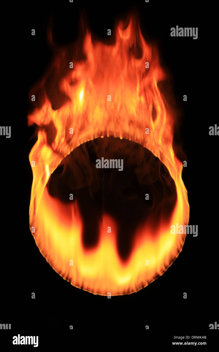 burning hoop Stock Photo