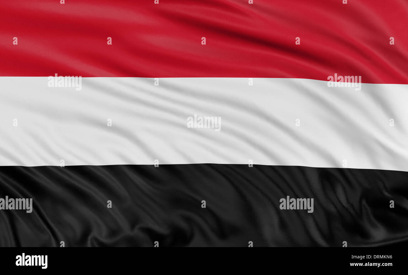 3D Flag of Yemen Stock Photo - Alamy