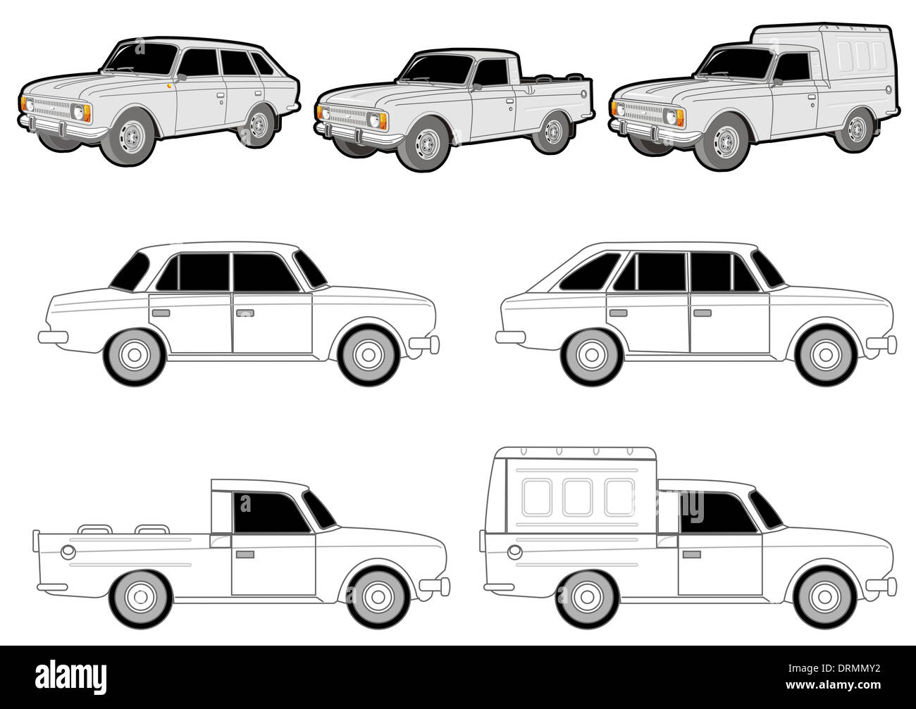 delivery cars set Stock Photo Alamy