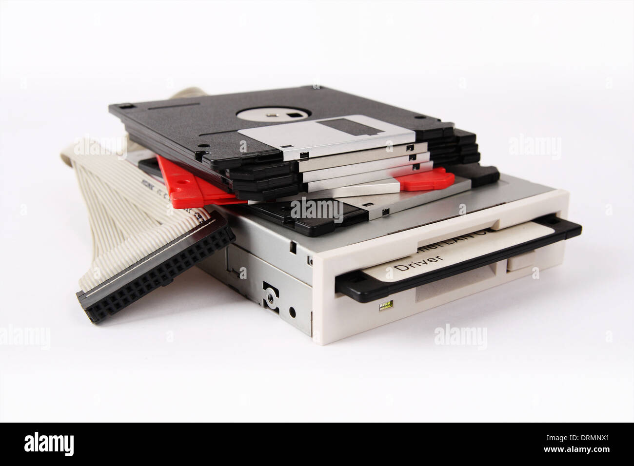 floppy disk and drive Stock Photo