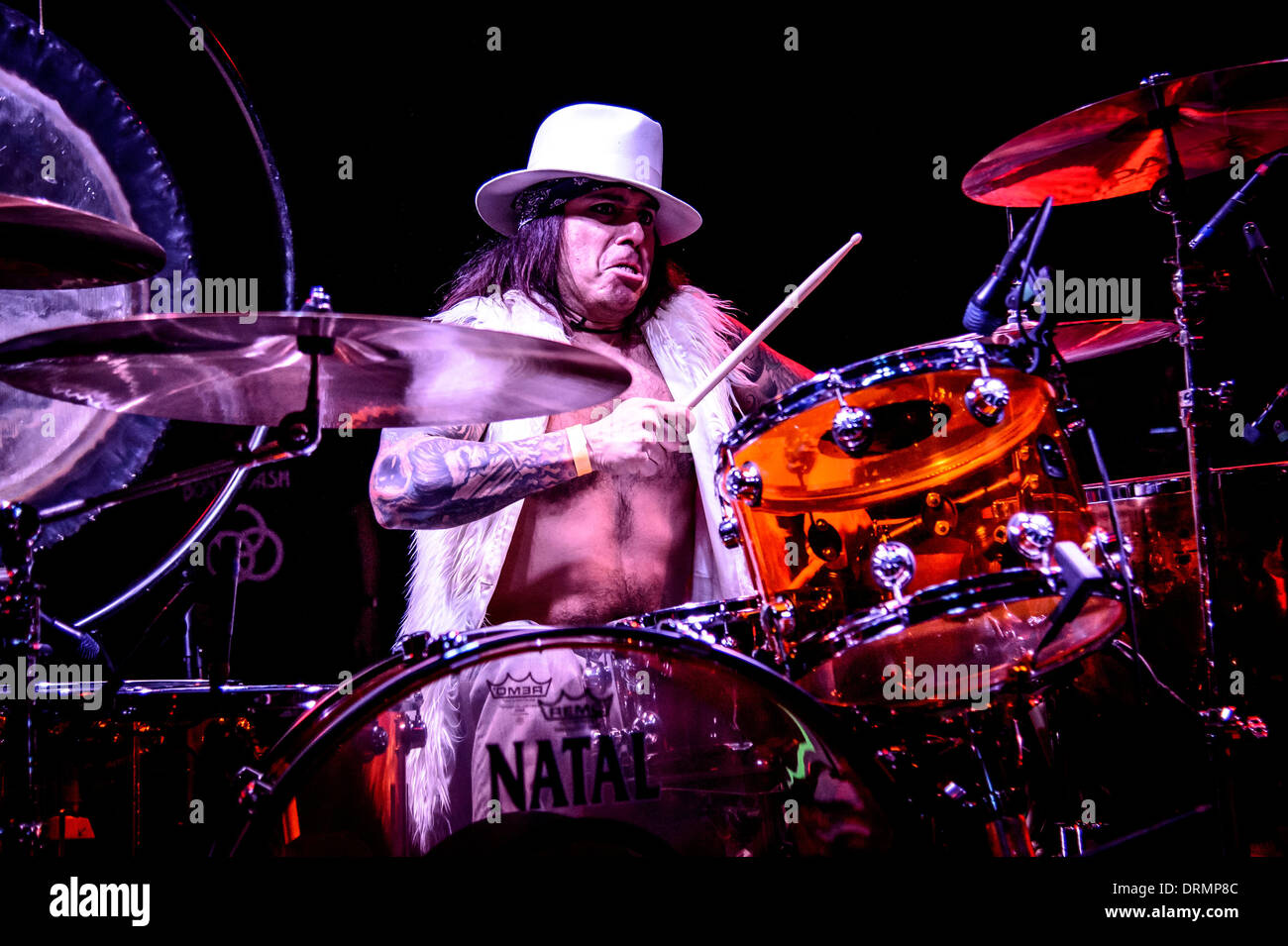 Toronto, Ontario, Canada. 24th Jan, 2014. JIMMY D'ANDA. The Bonzo Bash, it is the ultimate celebration for the ultimate drummer, John Henry Bonham of Led Zeppelin. It is presented by Natal and Marshall and is a night filled with amazing drummers playing their favorite Led Zeppelin song. It is a complete evening of Led Zeppelin jams and this year was a crazy one! It was be hosted by Mike Portnoy, Carmine Appice and the show creator, Brian Tichy at The Observatory club in Santa Ana, CA. © Igor Vidyashev/ZUMAPRESS.com/Alamy Live News Stock Photo