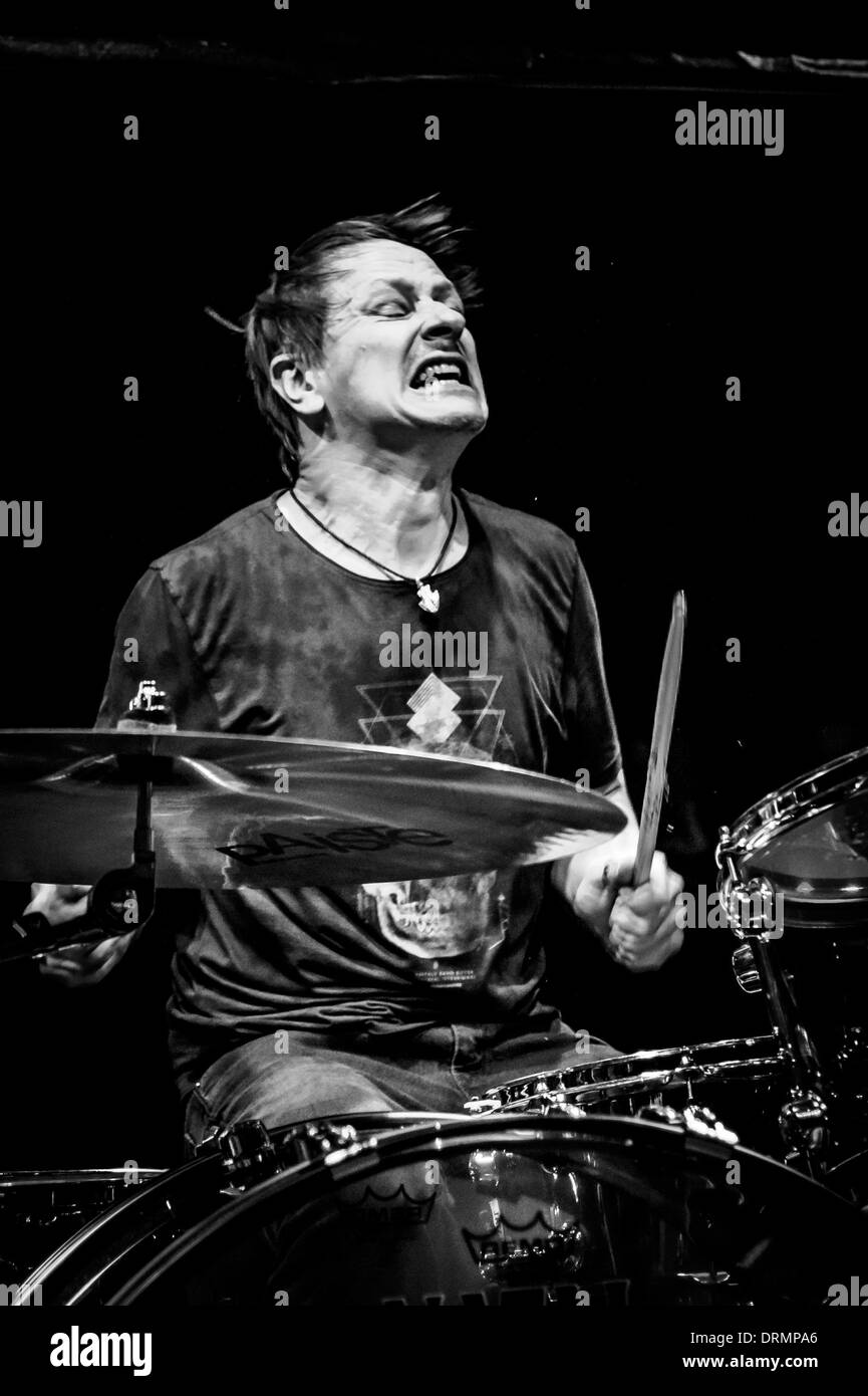 Toronto, Ontario, Canada. 24th Jan, 2014. RAY LUZIER (Korn). The Bonzo Bash, it is the ultimate celebration for the ultimate drummer, John Henry Bonham of Led Zeppelin. It is presented by Natal and Marshall and is a night filled with amazing drummers playing their favorite Led Zeppelin song. It is a complete evening of Led Zeppelin jams and this year was a crazy one! It was be hosted by Mike Portnoy, Carmine Appice and the show creator, Brian Tichy at The Observatory club in Santa Ana, CA. © Igor Vidyashev/ZUMAPRESS.com/Alamy Live News Stock Photo