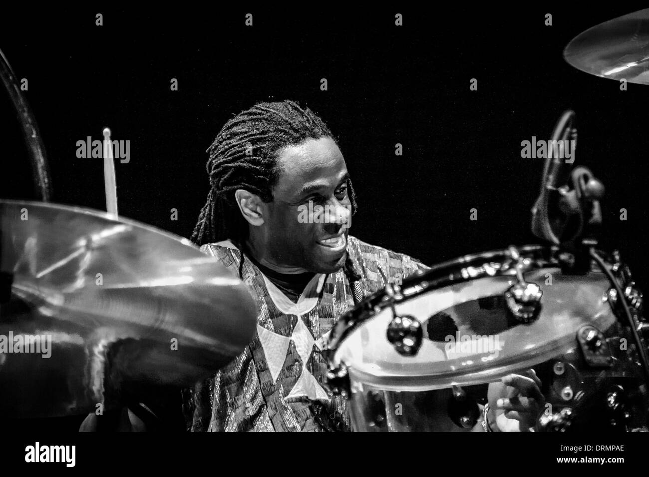 Toronto, Ontario, Canada. 24th Jan, 2014. WILL CALHOUN (Living Color) The Bonzo Bash, it is the ultimate celebration for the ultimate drummer, John Henry Bonham of Led Zeppelin. It is presented by Natal and Marshall and is a night filled with amazing drummers playing their favorite Led Zeppelin song. It is a complete evening of Led Zeppelin jams and this year was a crazy one! It was be hosted by Mike Portnoy, Carmine Appice and the show creator, Brian Tichy at The Observatory club in Santa Ana, CA. © Igor Vidyashev/ZUMAPRESS.com/Alamy Live News Stock Photo