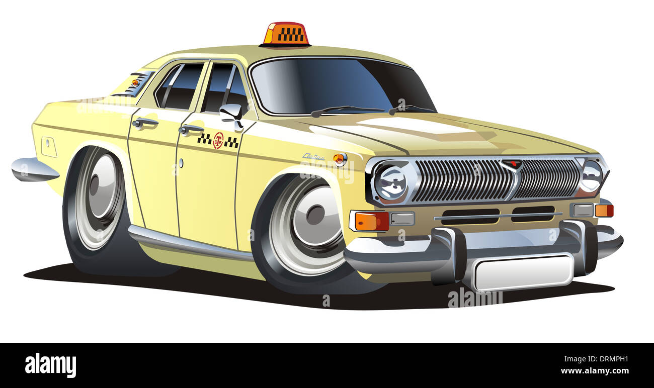 cartoon retro taxi Stock Photo