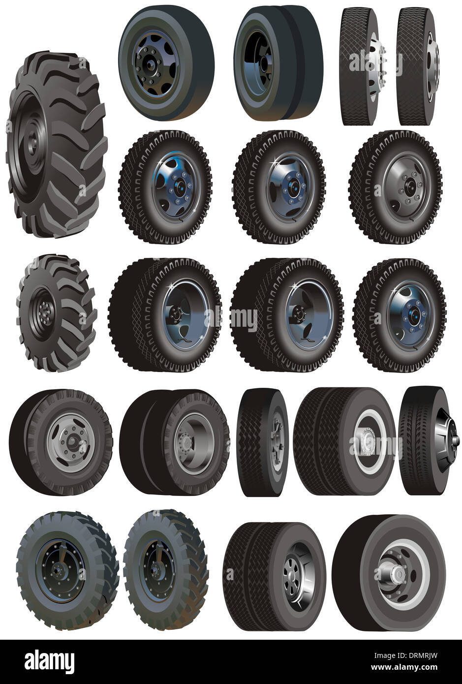 truck wheels set Stock Photo Alamy