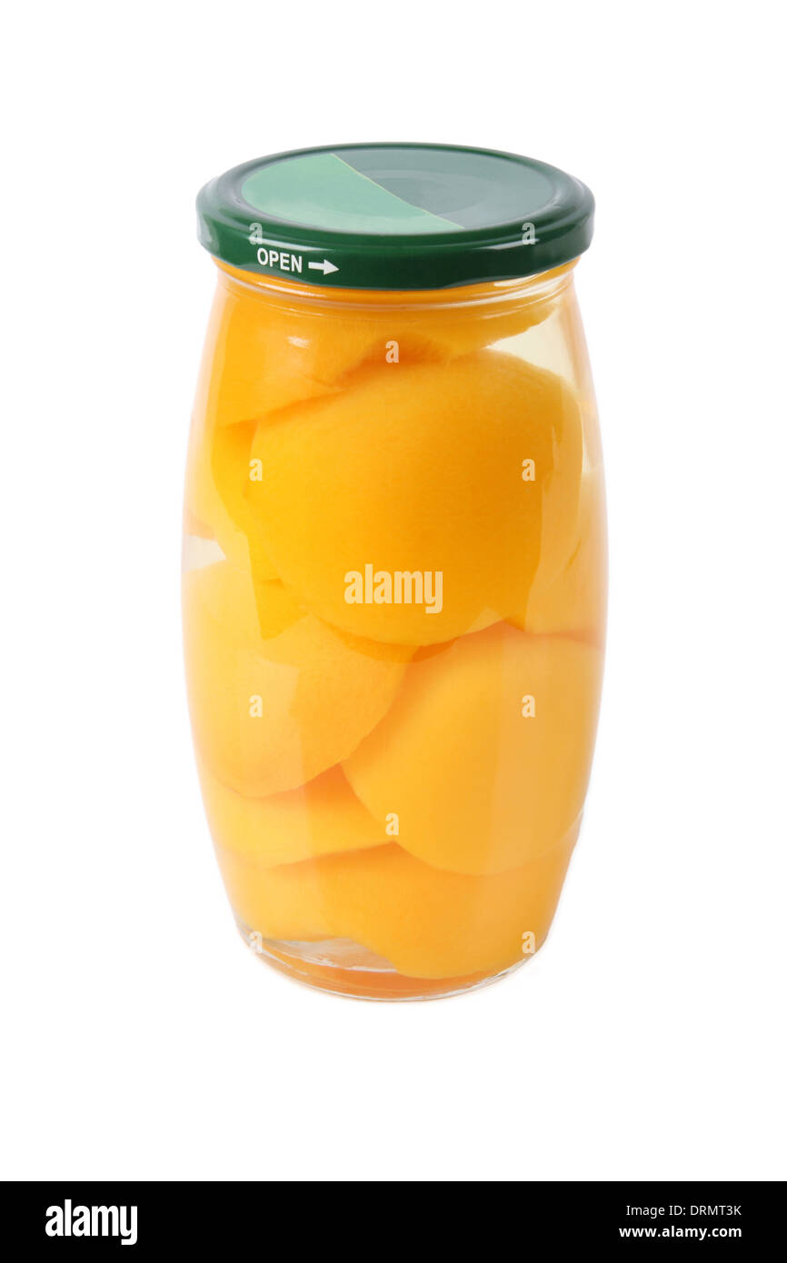 canned peaches Stock Photo