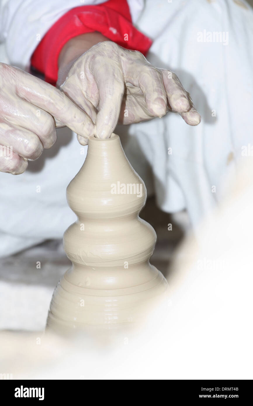 porcelain production Stock Photo