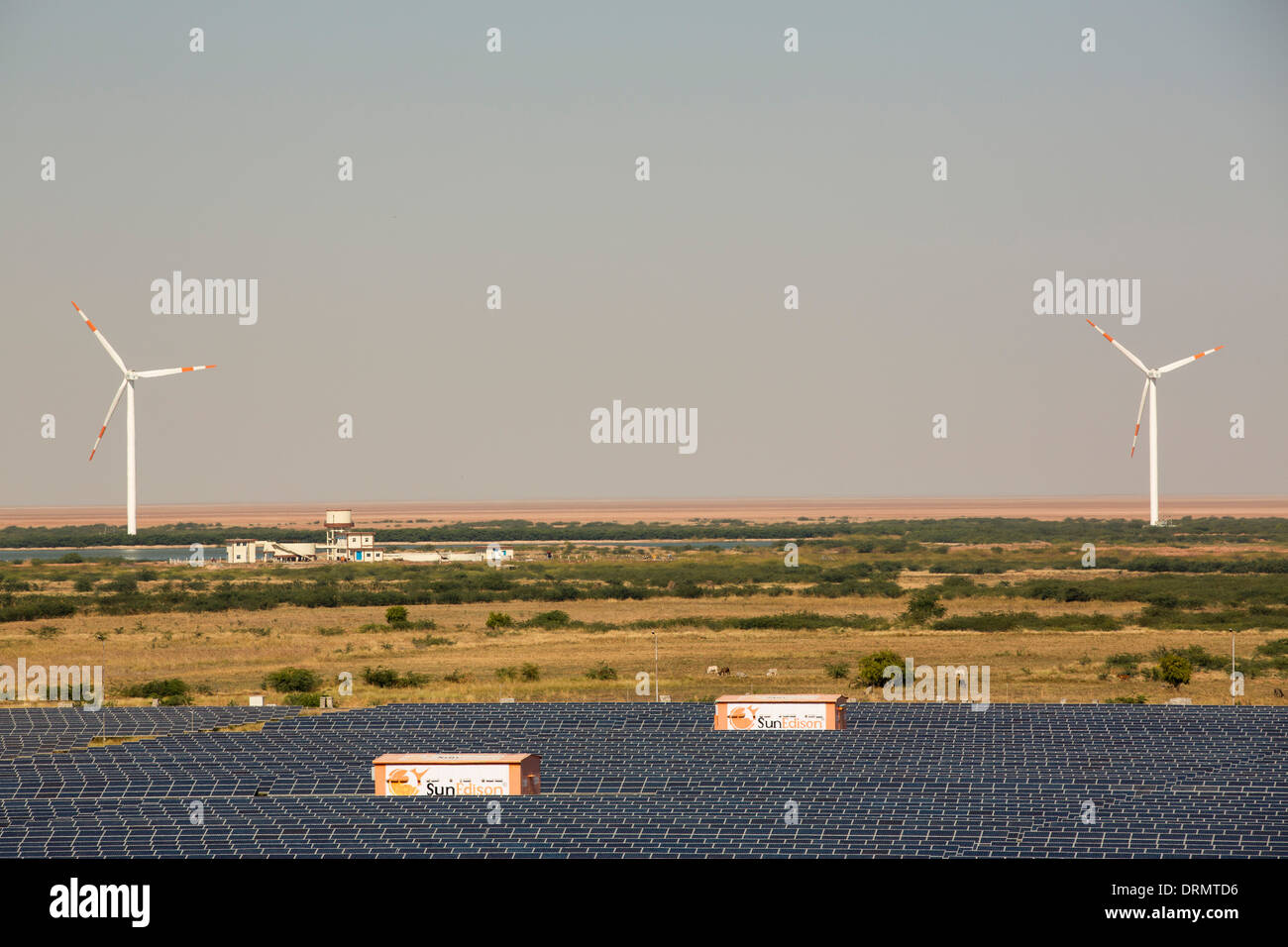 Asia's largest solar popwer station, the Gujarat Solar Park, in Gujarat