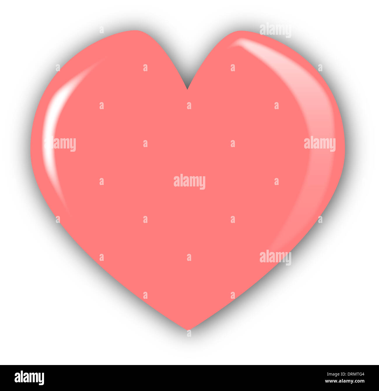 A pink heart isolated over a white background Stock Photo - Alamy