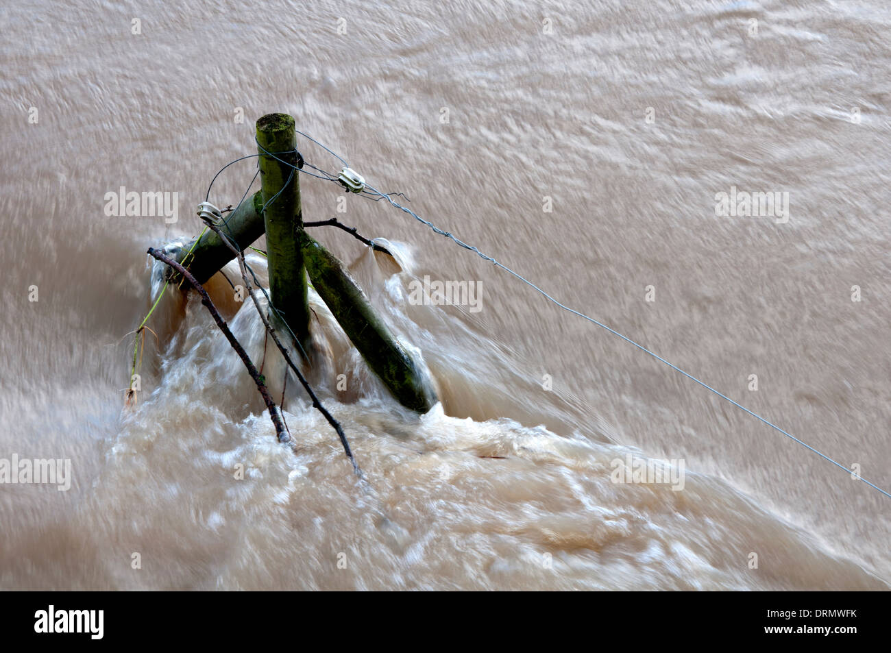 River Avon flood water, Barford, Warwickshire, England, UK Stock Photo