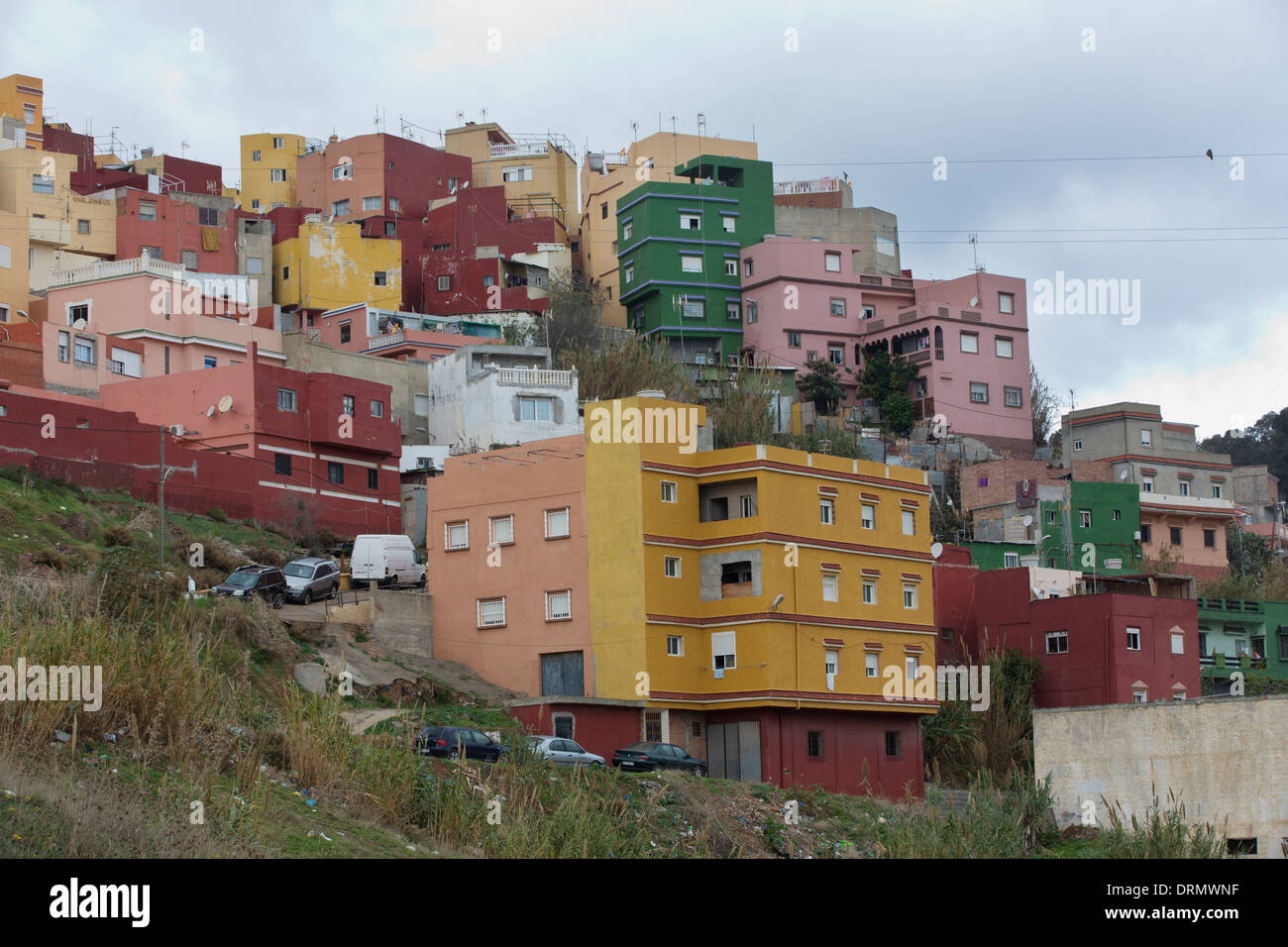 Principe neighbourhood in the south of the Spanish exclave city of Ceuta, in northwest Africa. Stock Photo