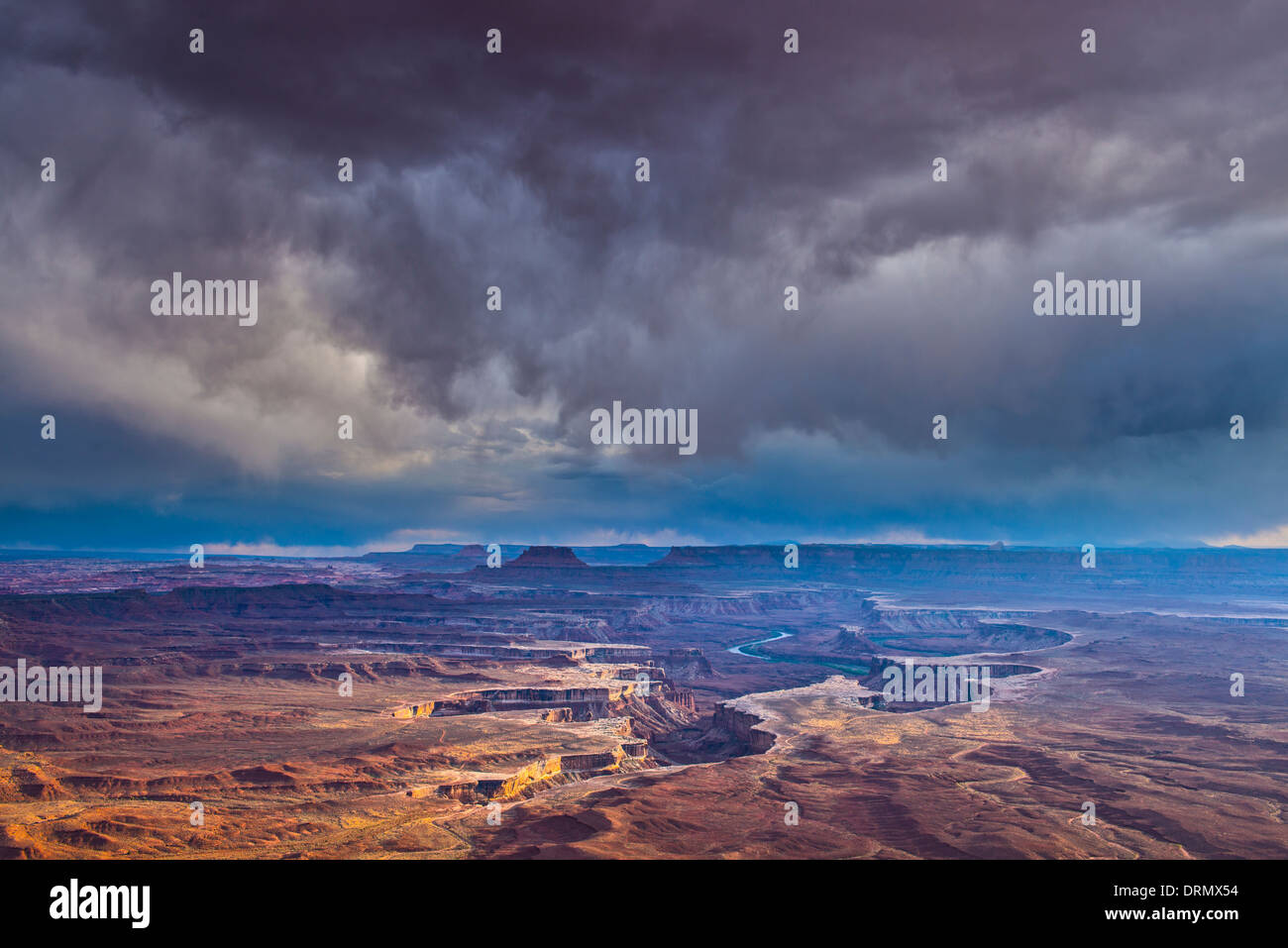 Storm clouds at Green River Overlook, Canyonlands National Park, Utah, Island in the Sky District Stock Photo