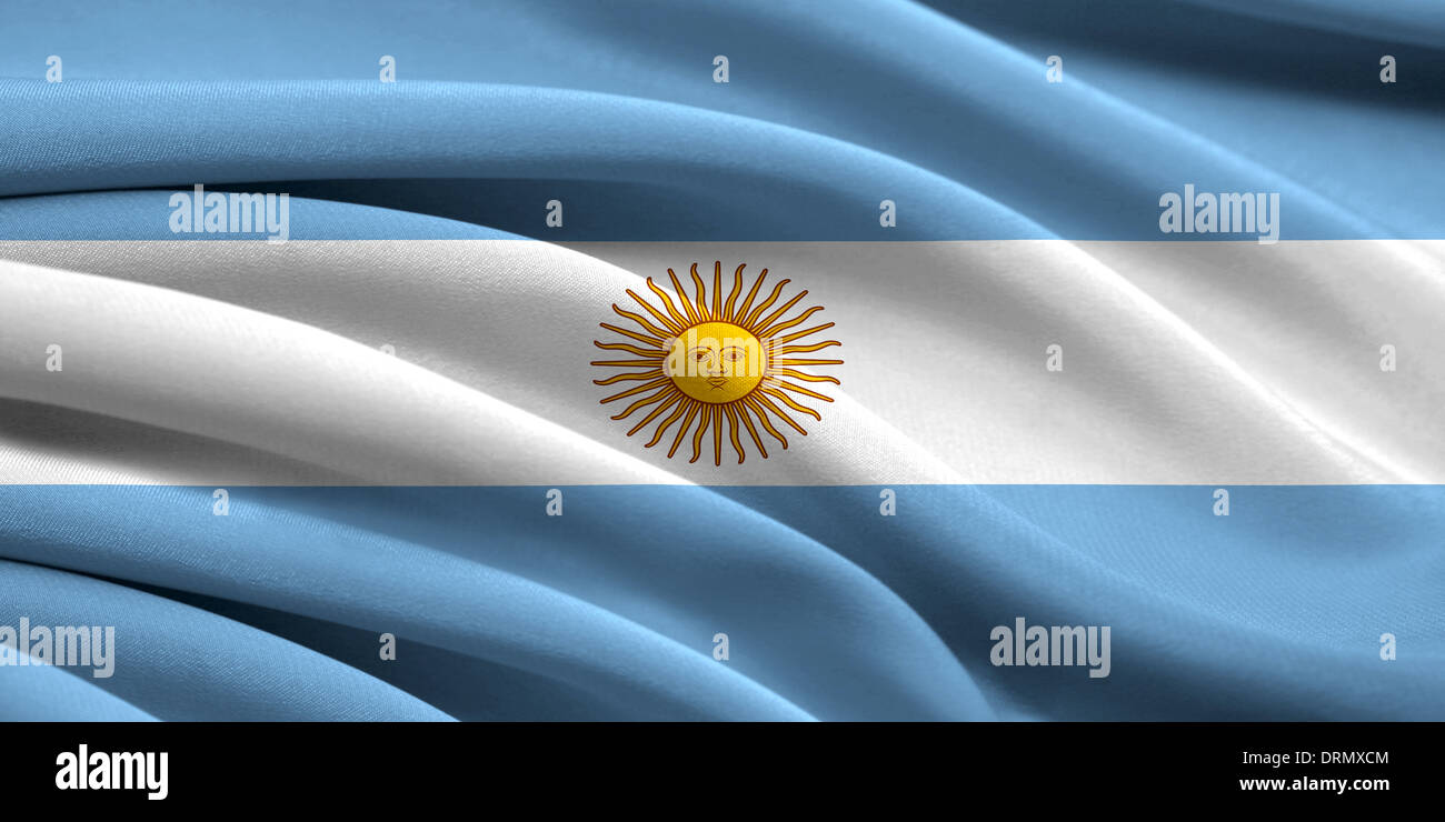Flag of Argentina waving in the wind Stock Photo - Alamy