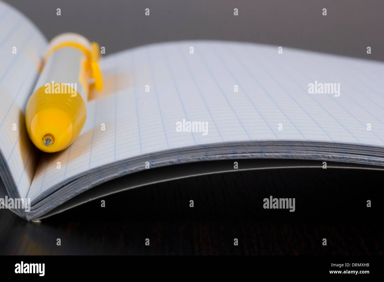 Pen on a notebook on the table Stock Photo
