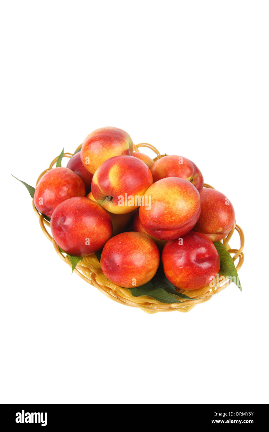 peach in basket Stock Photo Alamy