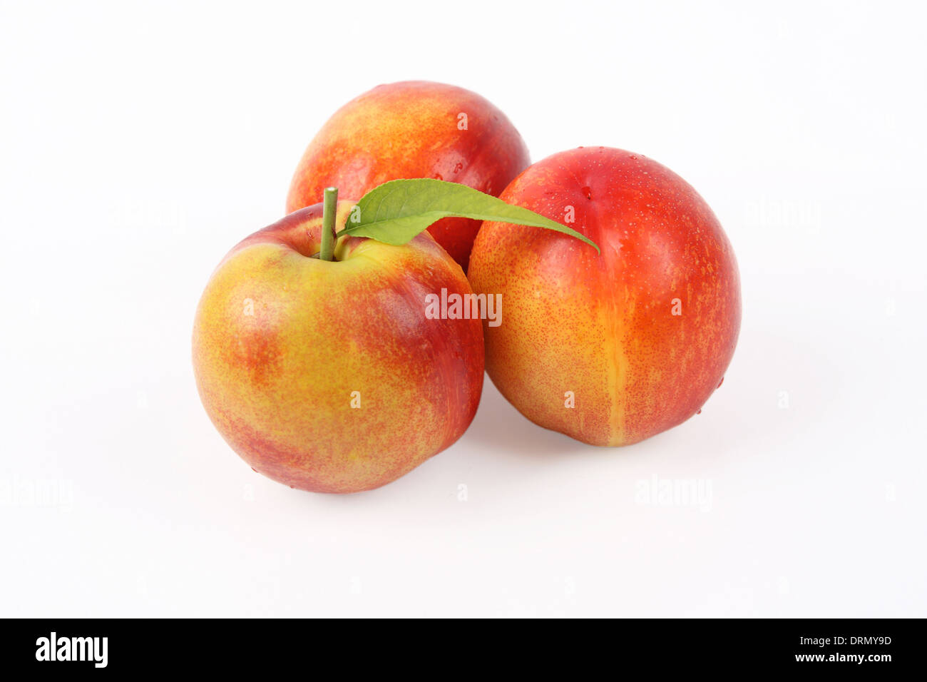 three peaches Stock Photo