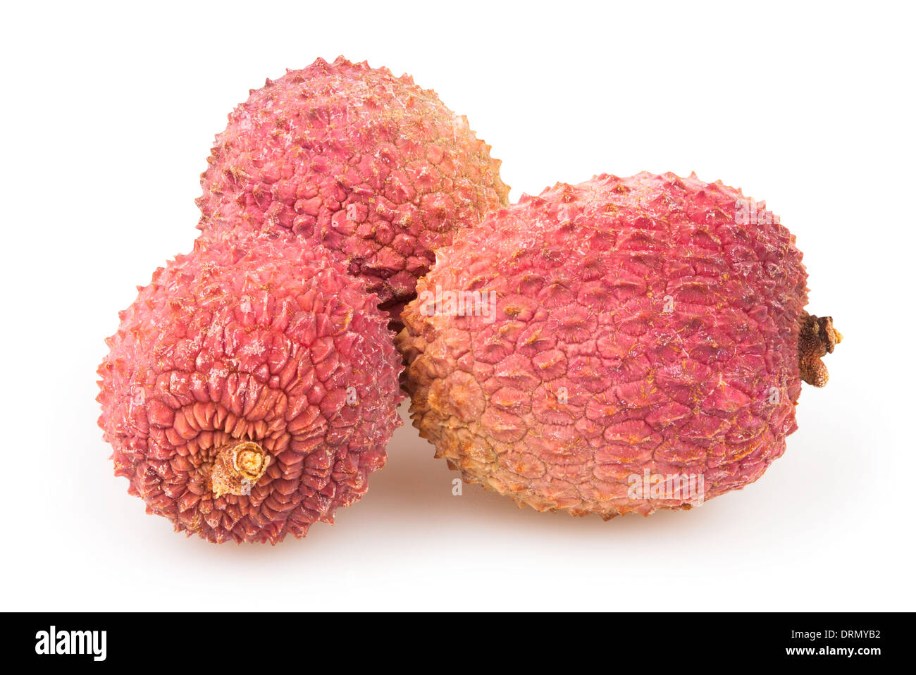 litchi group isolated on white Stock Photo