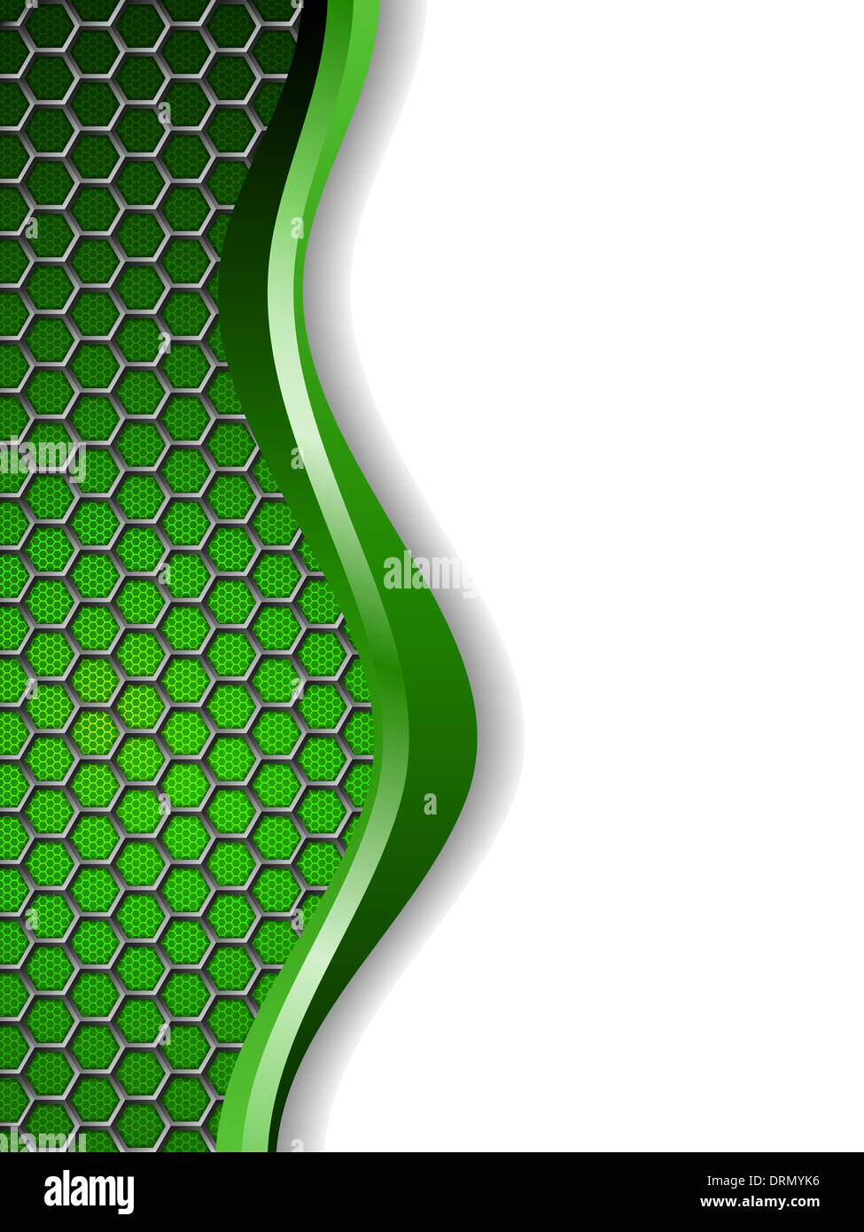 Abstract green white background with hexagon elements and wave Stock ...