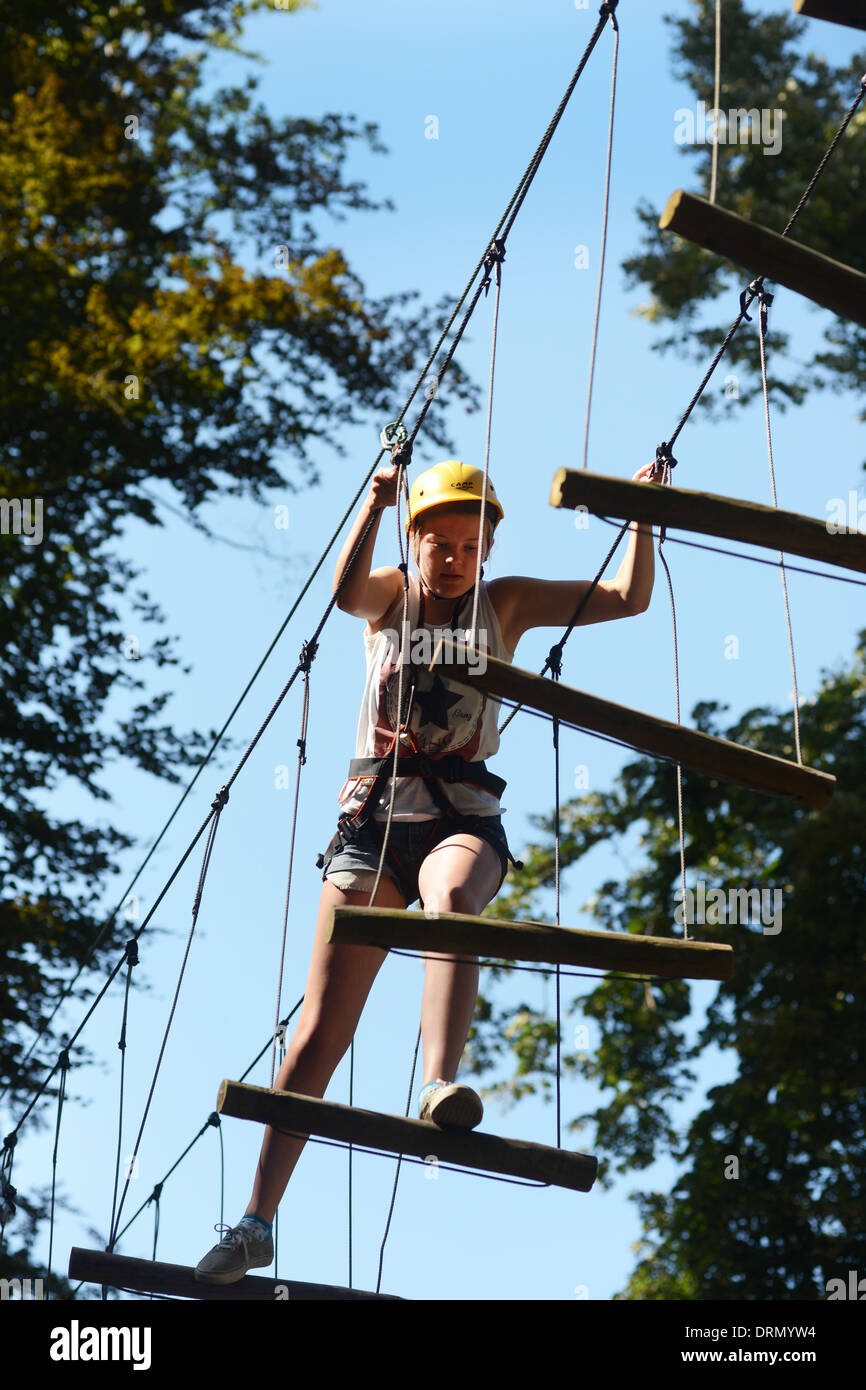High Ropes tree walking in the Peneda Geres National Park Portugal Stock Photo Alamy