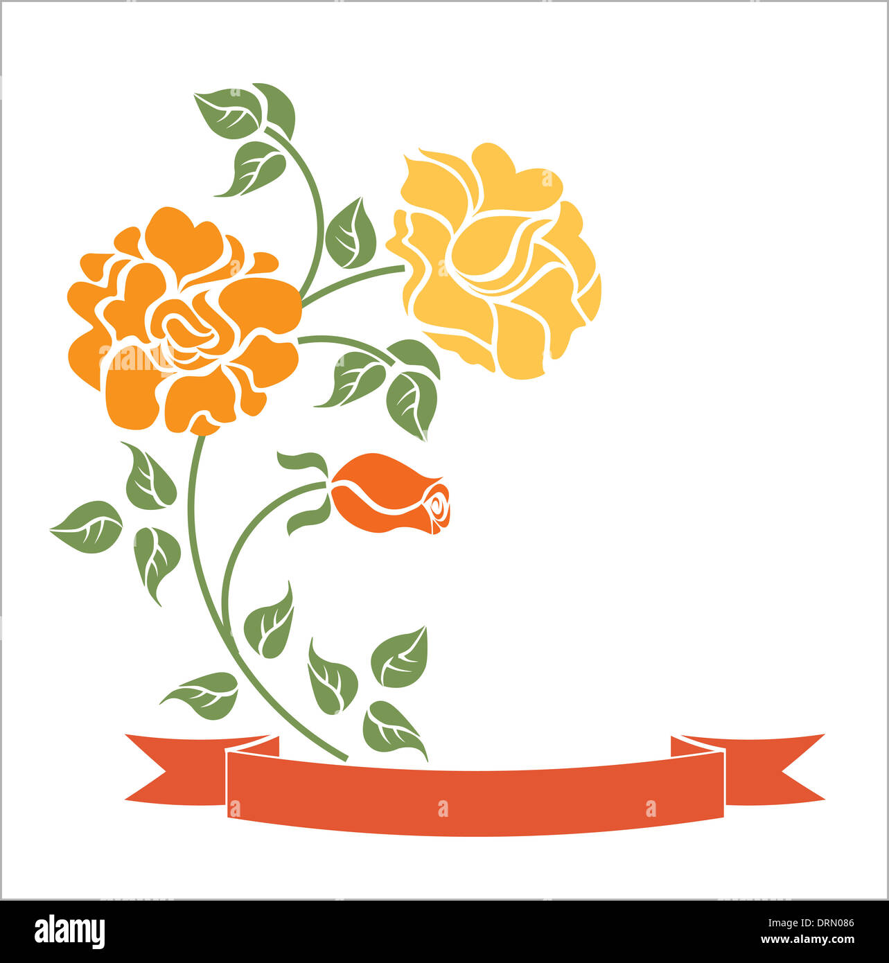 ribbon with roses Stock Photo Alamy