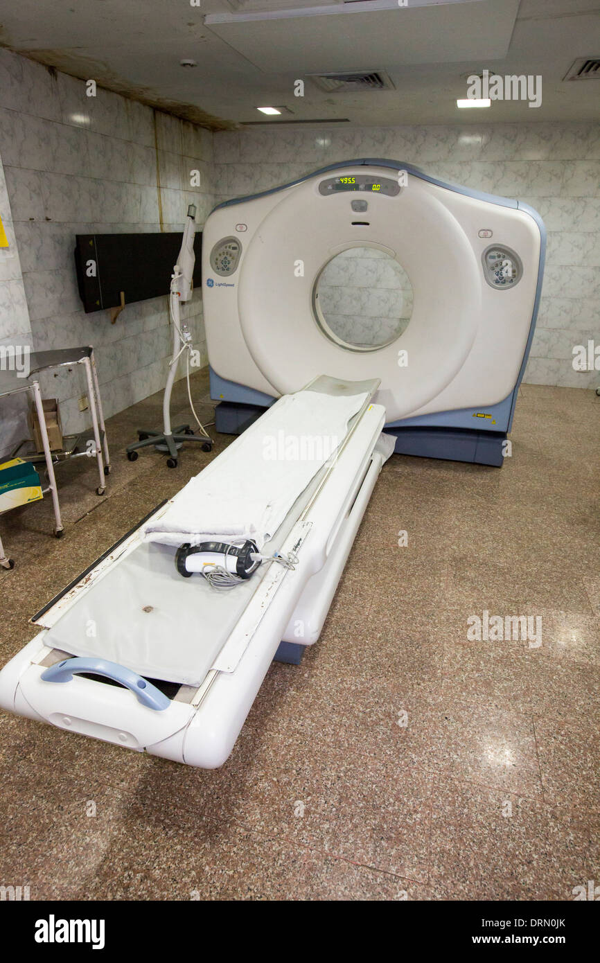 A CT scanner in a specialist cancer hospital at the Muni Seva Ashram in
