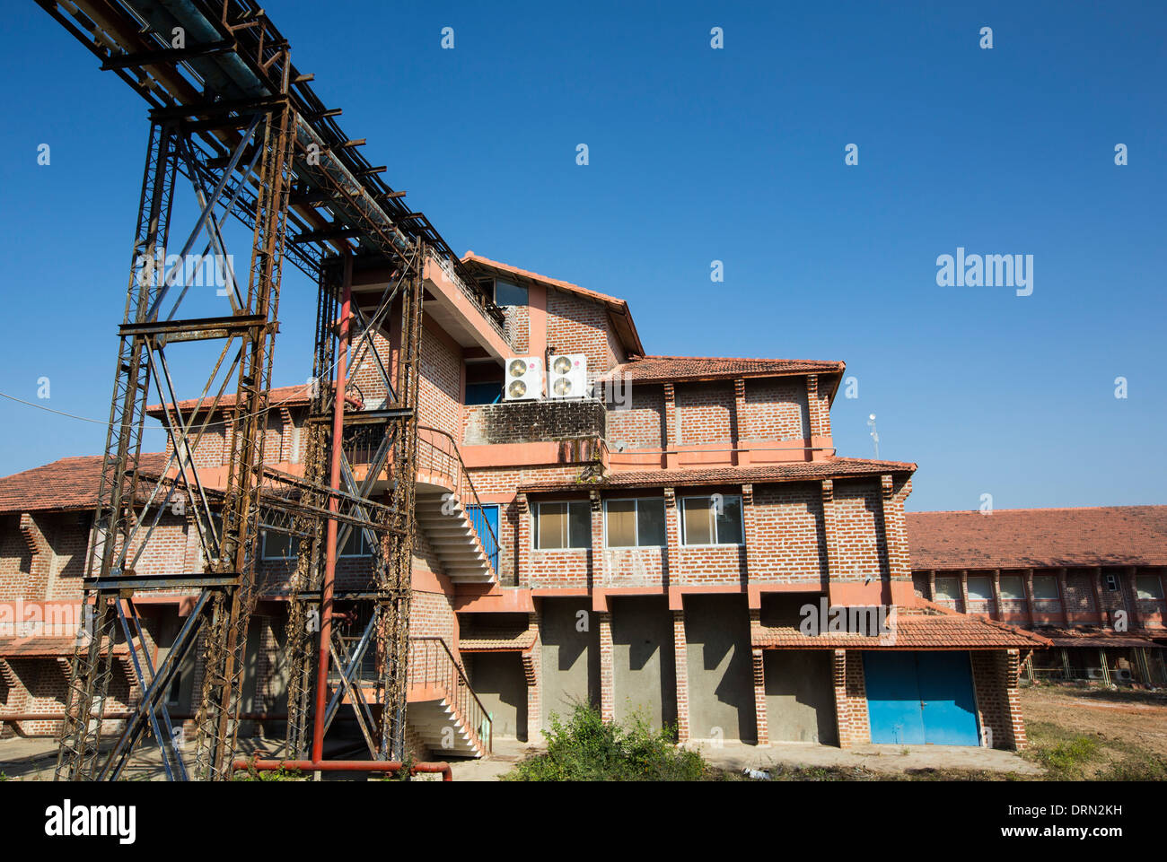 Solar air conditioning pipes at the Muni Seva Ashram in Goraj, near