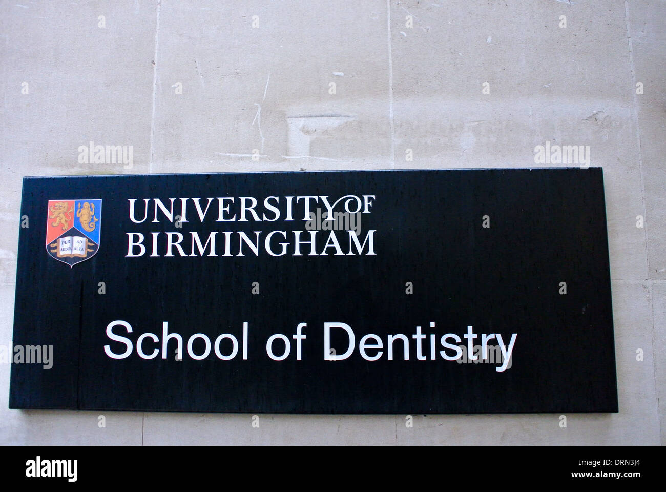 Dentistry School sign Birmingham University Stock Photo Alamy