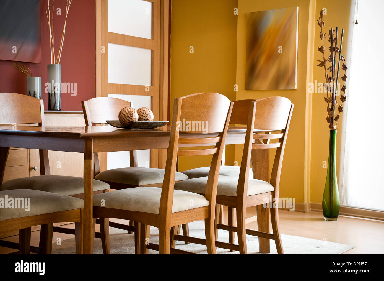Interior design series: modern colorful dining room Stock Photo - Alamy