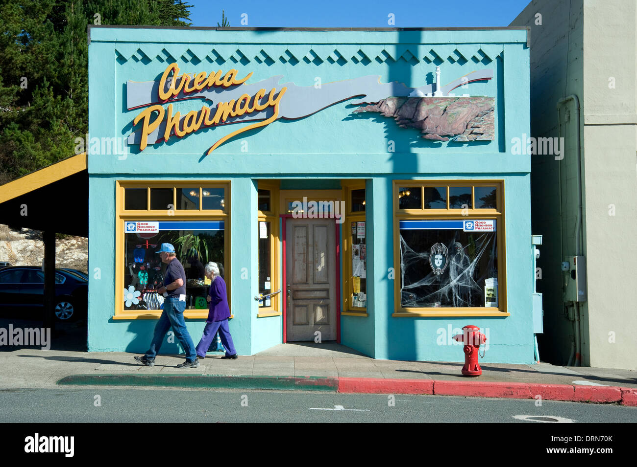 Small town of Point Arena in Mendocino County, California Stock Photo