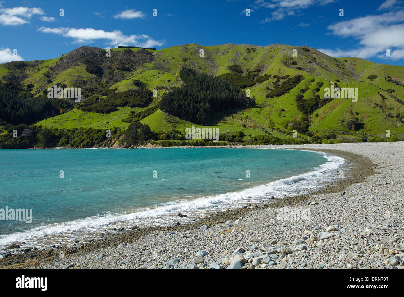 Cable Bay and Pepin Island, near Nelson, South Island, New Zealand Stock Photo