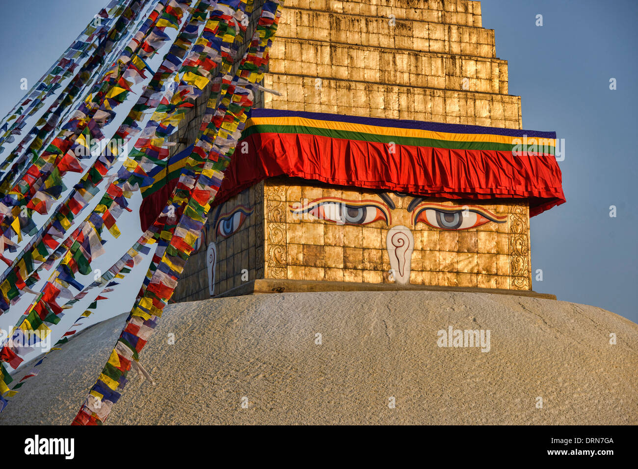 The eyes of Nepal at the Boudhanath Stupa in Kathmandu Stock Photo Alamy