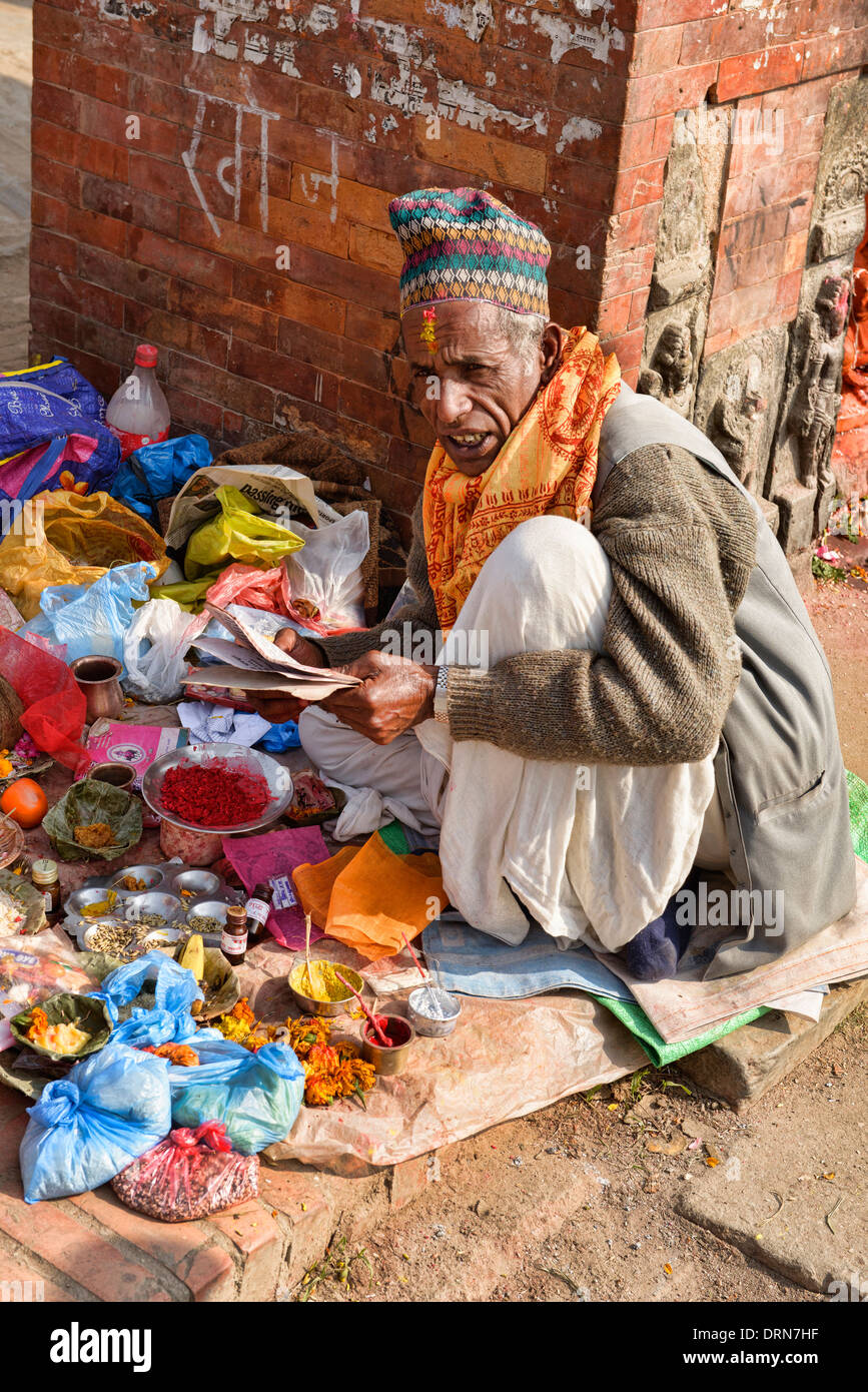 fortune teller at the temple of Pashtupatinath, Kathmandu, Nepal Stock