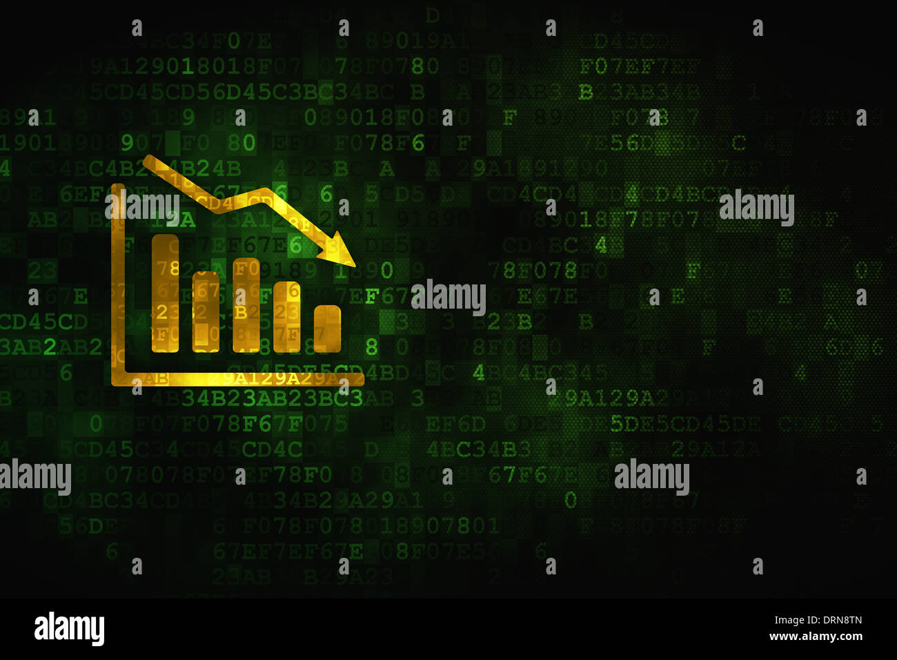 Advertising concept Decline Graph on digital background Stock Photo