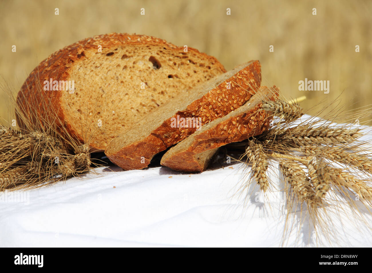 Bread and wheat Stock Photo