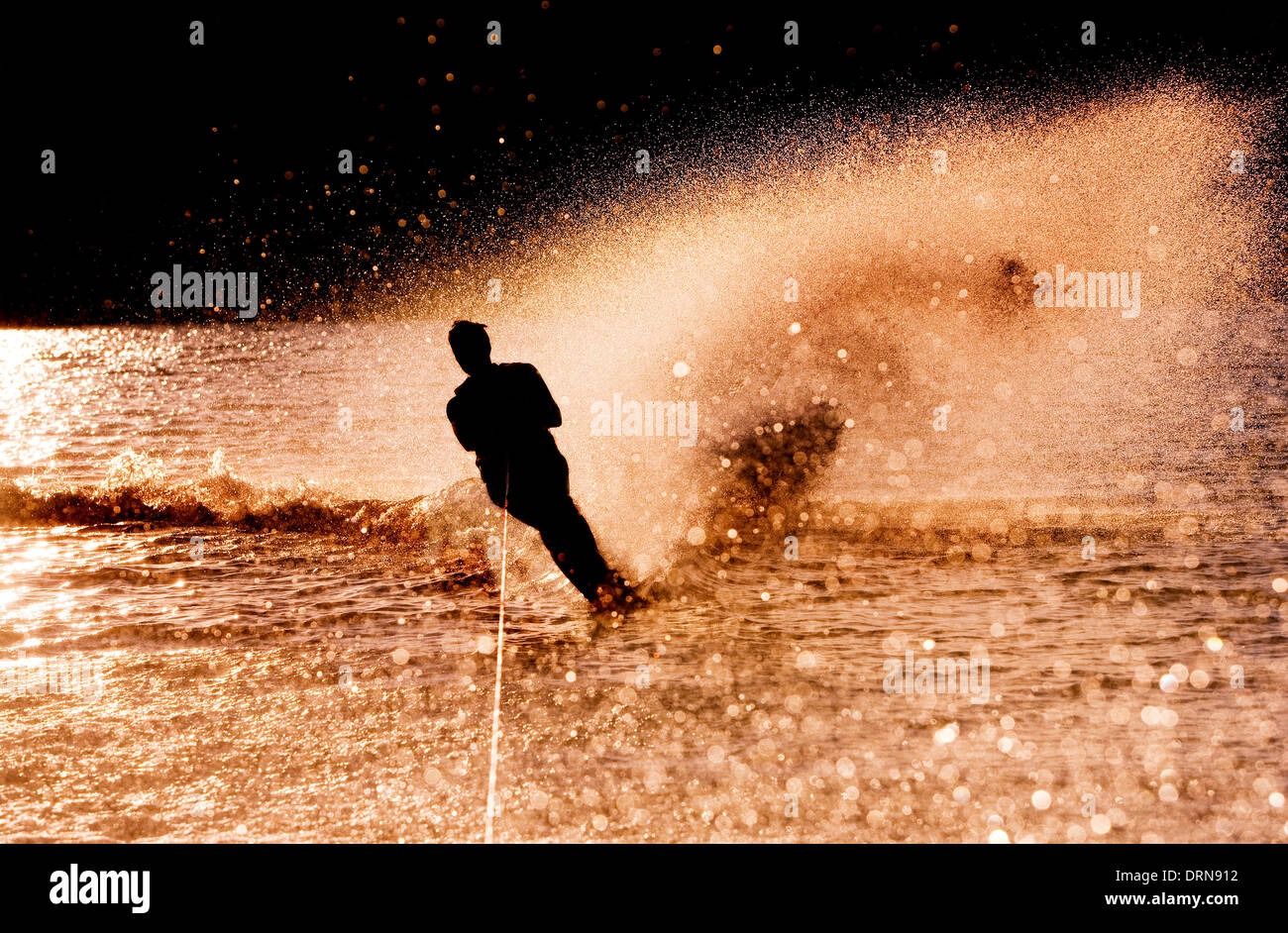 Water Skier Silhouette Stock Photo Alamy
