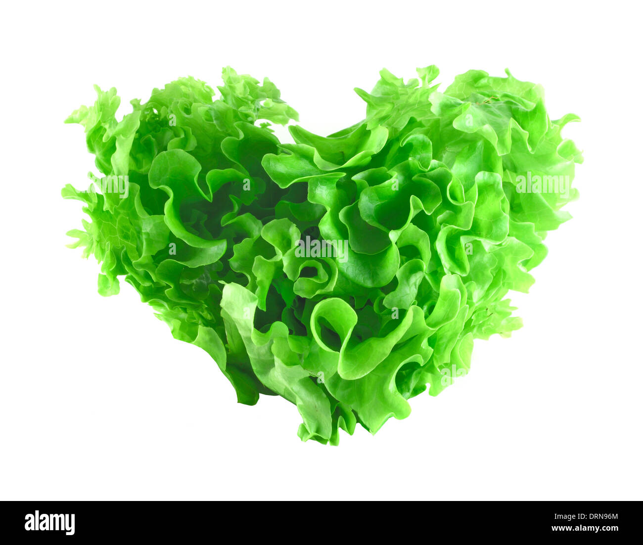 Heart shaped lettuce salad isolated on white background Stock Photo Alamy