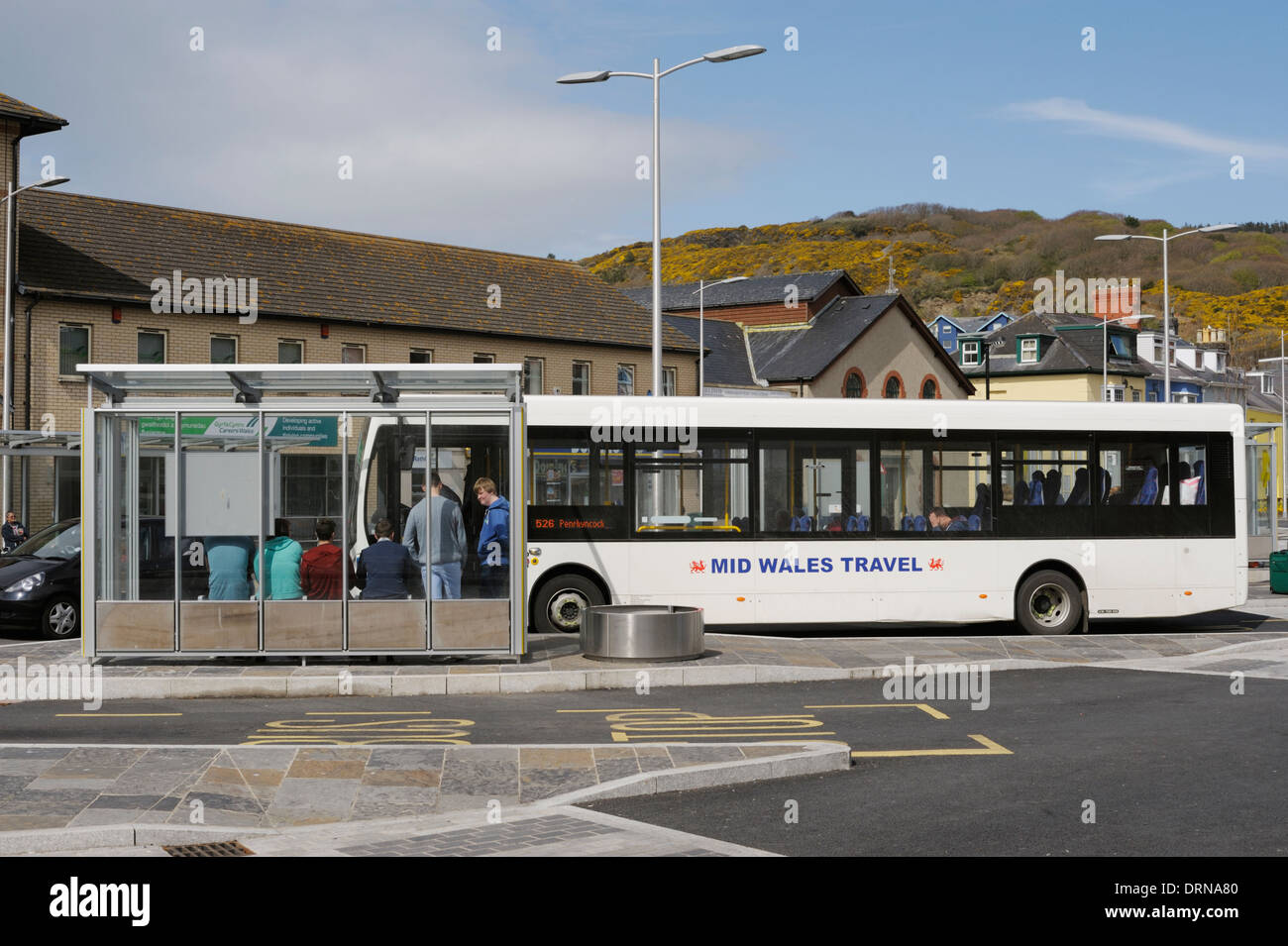 New bus shelters at Aberystwyth's "Transport Gateway", Wales, UK Stock Photo