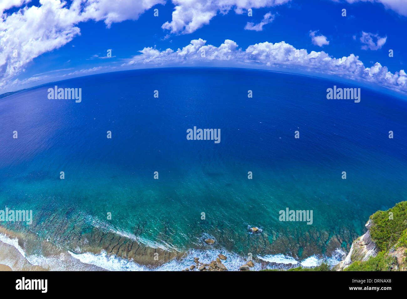 Tropical Ocean and Blue sky with White Clouds Stock Photo - Alamy