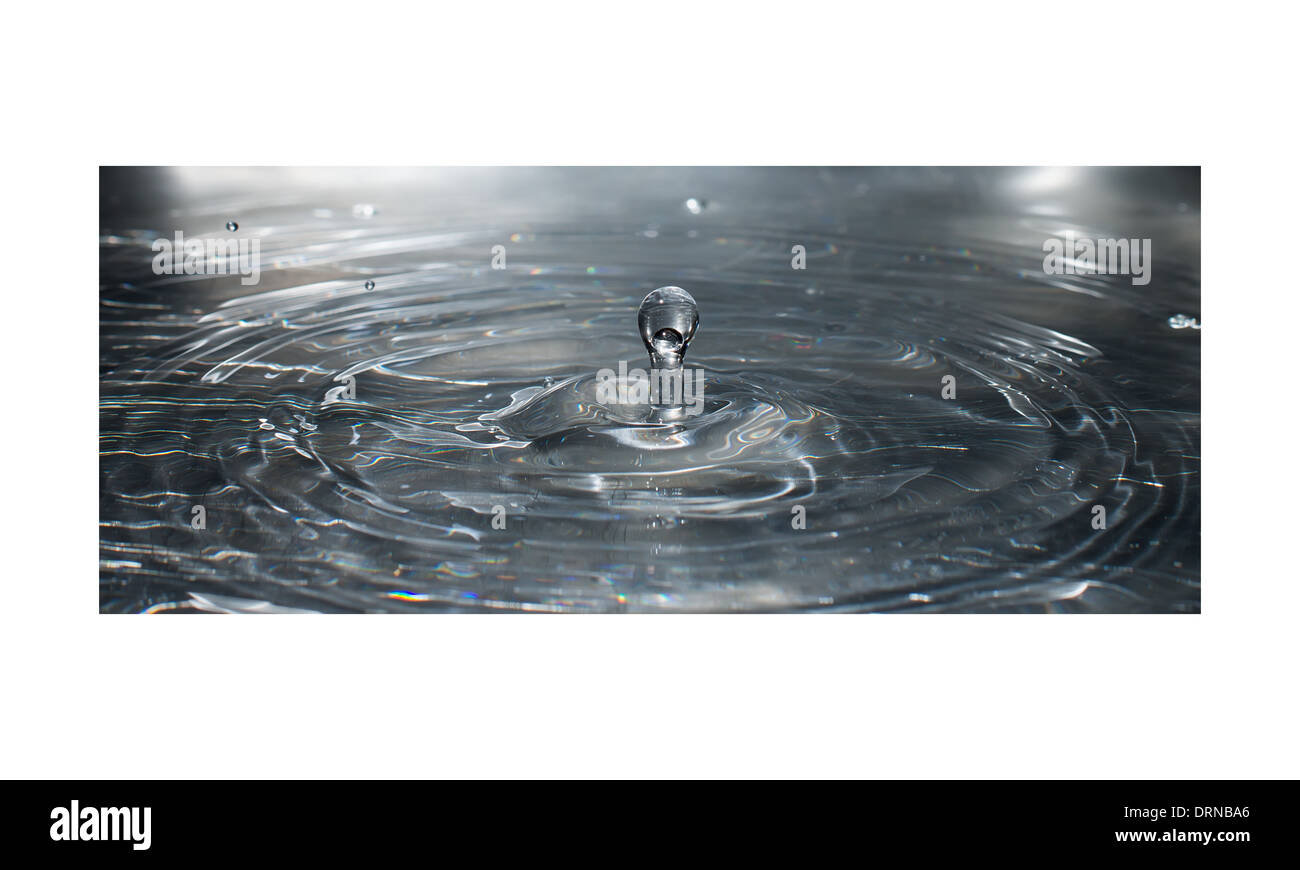 Water drops on metal color background Stock Photo